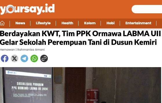 Sekolah Perempuan Tani di Dusun Kemiri