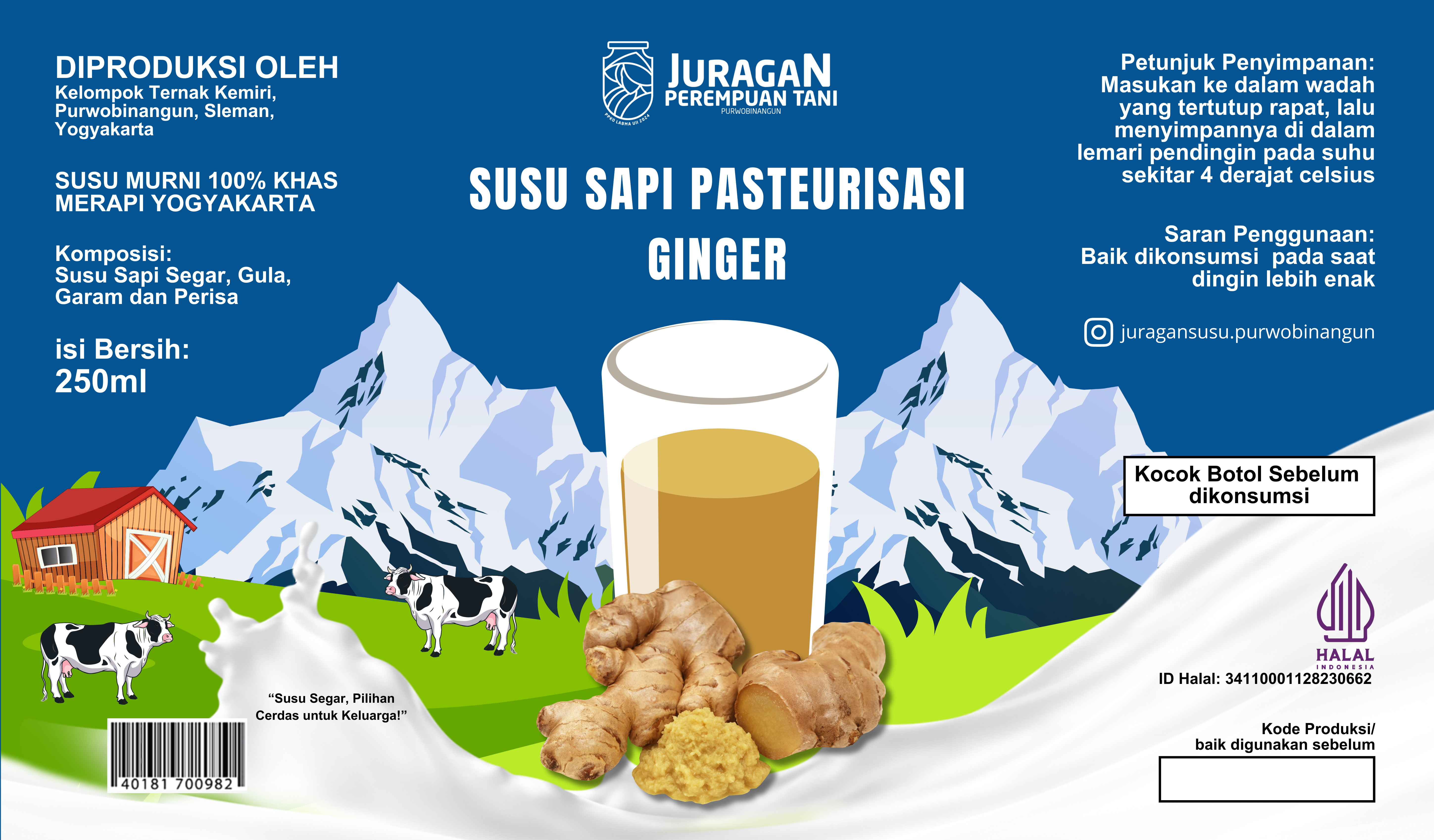 Susu Sapi Pasteurisasi Jahe